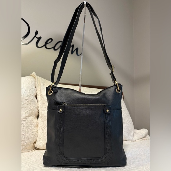 Gently Used Great American Leather Works Black Leather Shoulder Bag - Picture 1 of 7